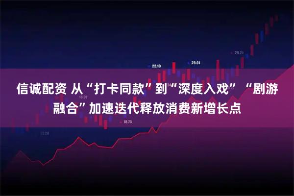 信诚配资 从“打卡同款”到“深度入戏” “剧游融合”加速迭代释放消费新增长点